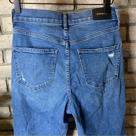 Express Modern Straight Leg Super High Waist Jeans - Picture 6 of 10